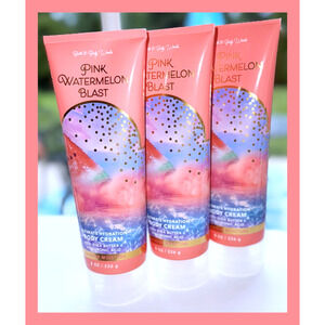 Bath & Body Works Pink Watermelon Blast 8 fl oz Ultimate Hydration Body Cream x3